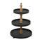 Black Traditional Tiered Server, 16" x 16" x 24"